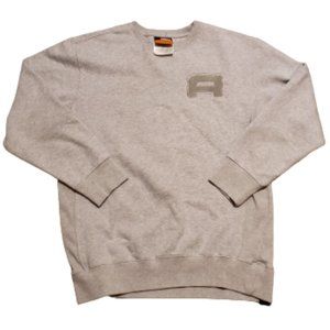 And1 Embroidered Logo Crew Neck Long Sleeve Sweater Gray Men's Large L Pre-owned